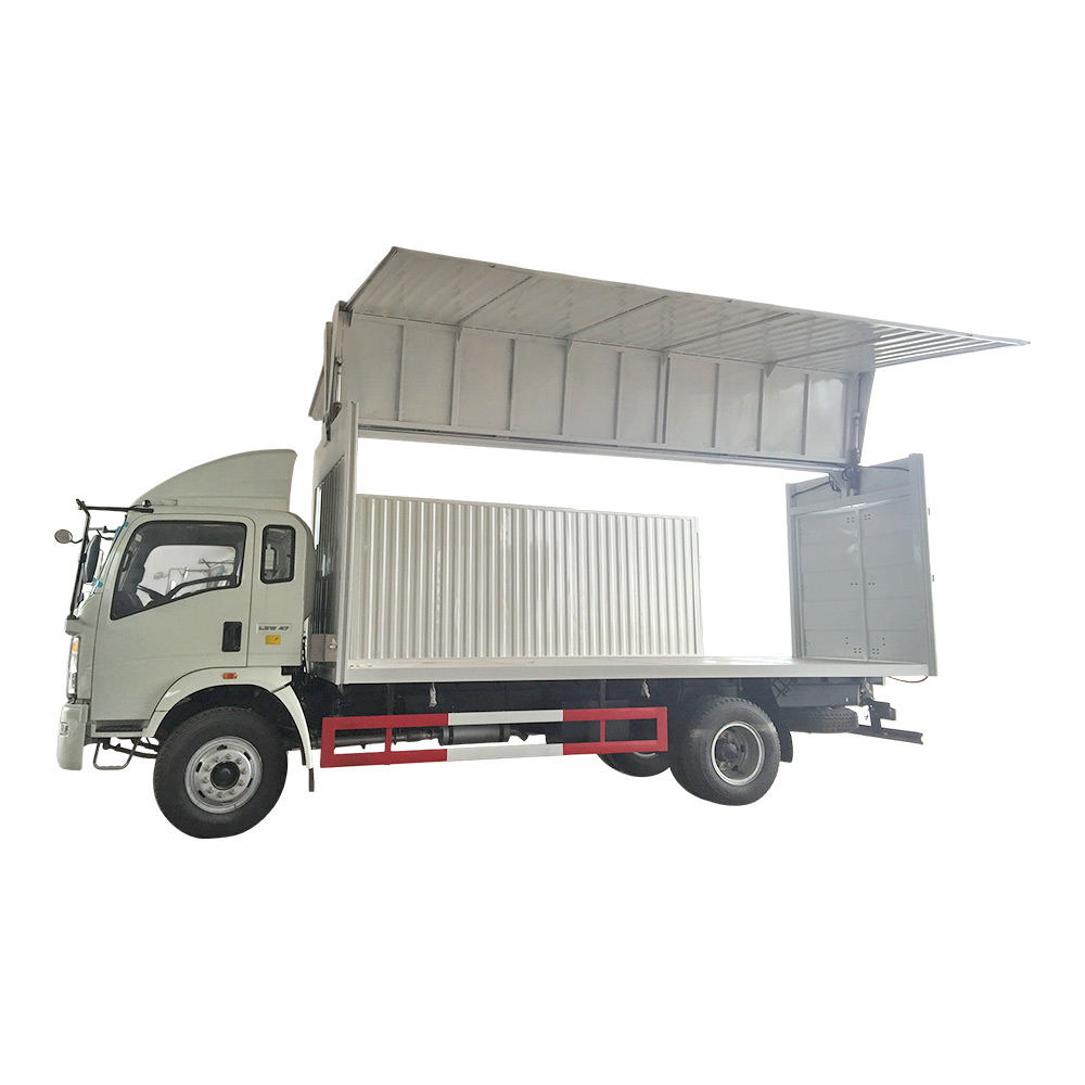 SINOTRUK HOWO 4X2 5T شاحنة صندوق الجناح الخفيفة 3
