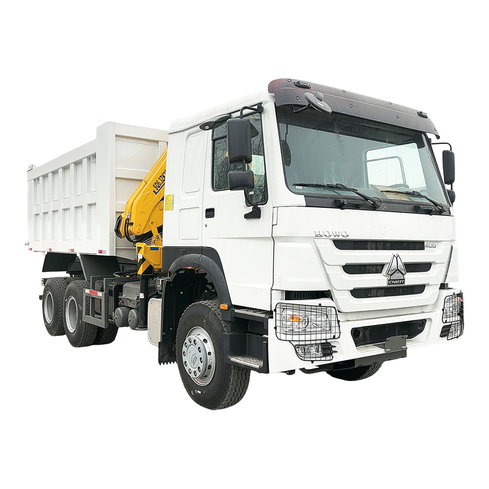 Sinotruk Howo 6x4 تفريغ شاحنة مع رافعة 