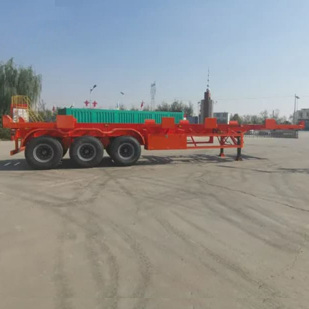 3 محاور 40FT حاوية الهيكل العظمي الطرفية نصف مقطورة