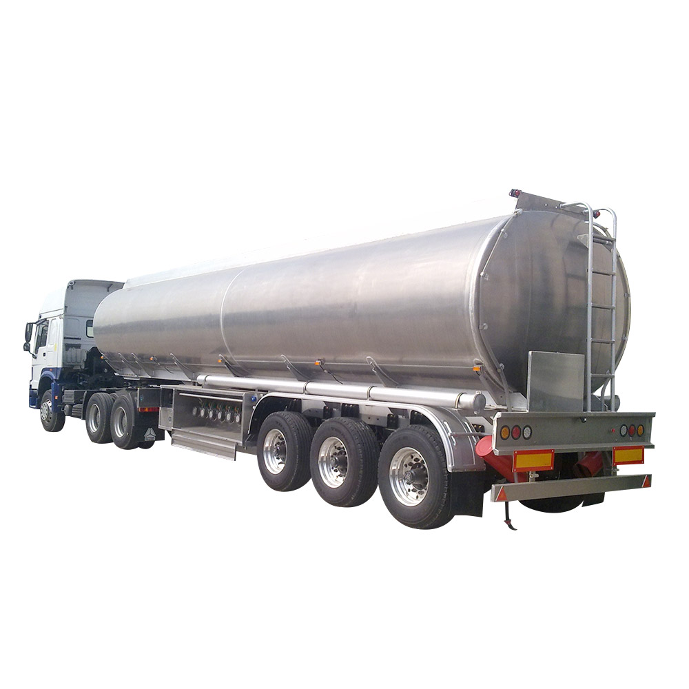 3 محاور 46000 لتر مقطورة ناقلة وقود من سبائك الألومنيوم لتنزانيا