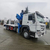 Howo 6x4 8t شاحنة مسطحة مطوية مع سلم هيدروليكي