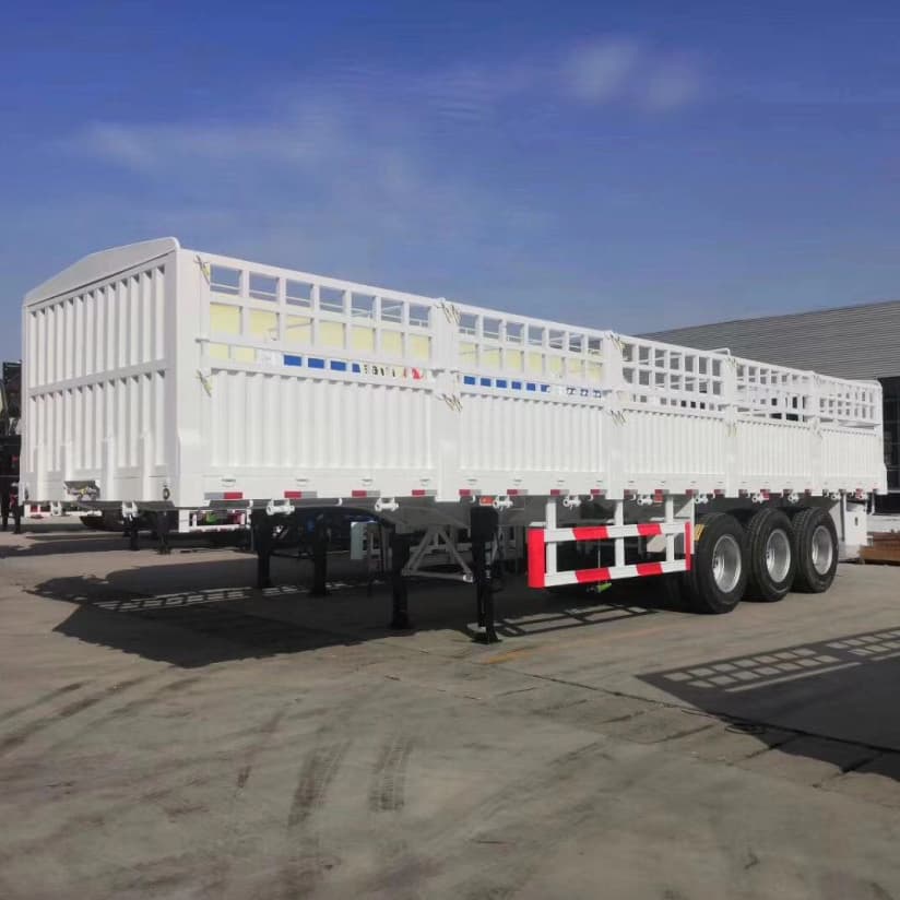 CIMC 3 Axles 1000mm و 600 مم مقطورة الجدار الجانبي 2 