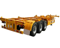 3 محاور 40FT حاوية الهيكل العظمي الطرفية نصف مقطورة
