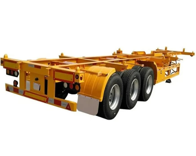 3 محاور 40FT حاوية الهيكل العظمي الطرفية نصف مقطورة