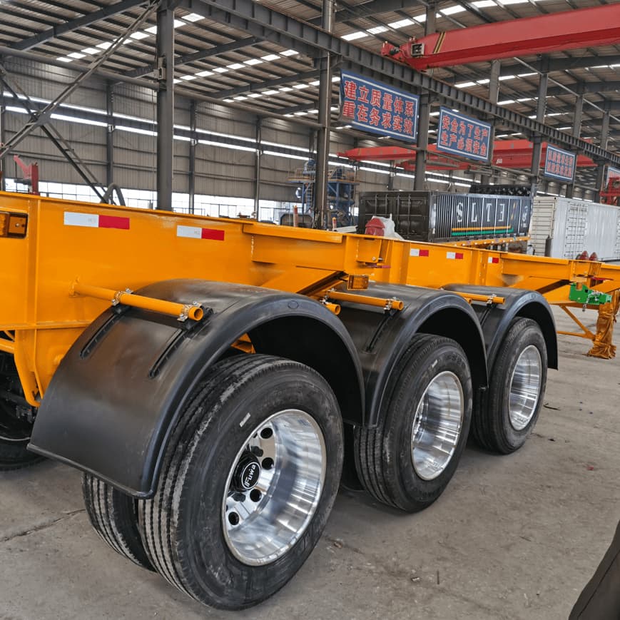 3 محاور 40FT حاوية الهيكل العظمي الطرفية نصف مقطورة 5