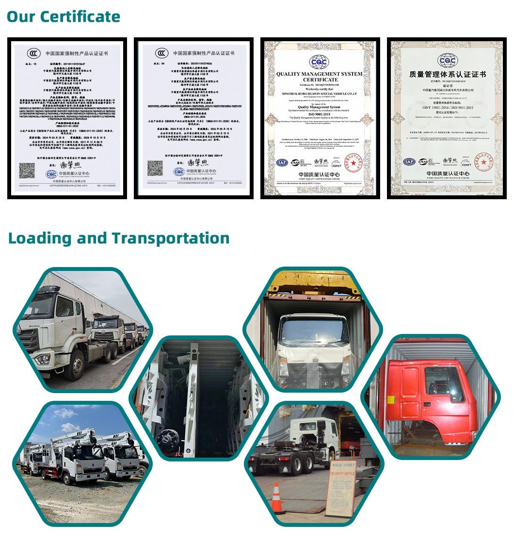شهادة Sinotruk والشحن