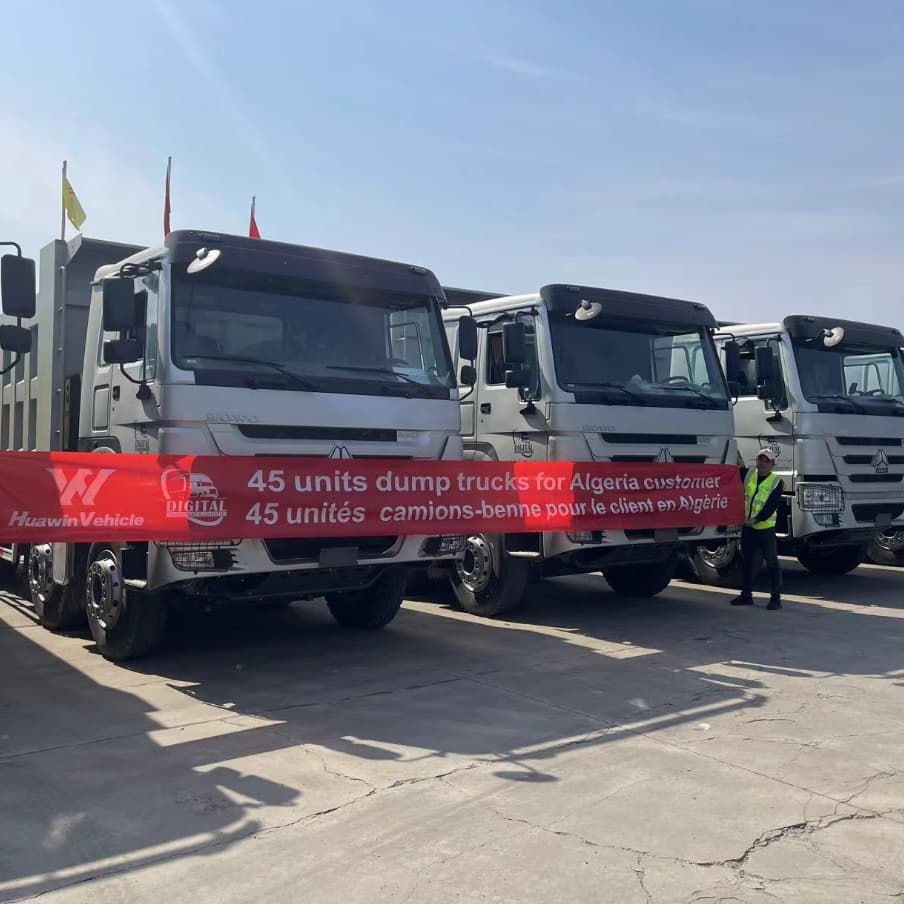 45 وحدة Sinotruk Howo 8x4 تفريغ الشاحنات للجزائر
