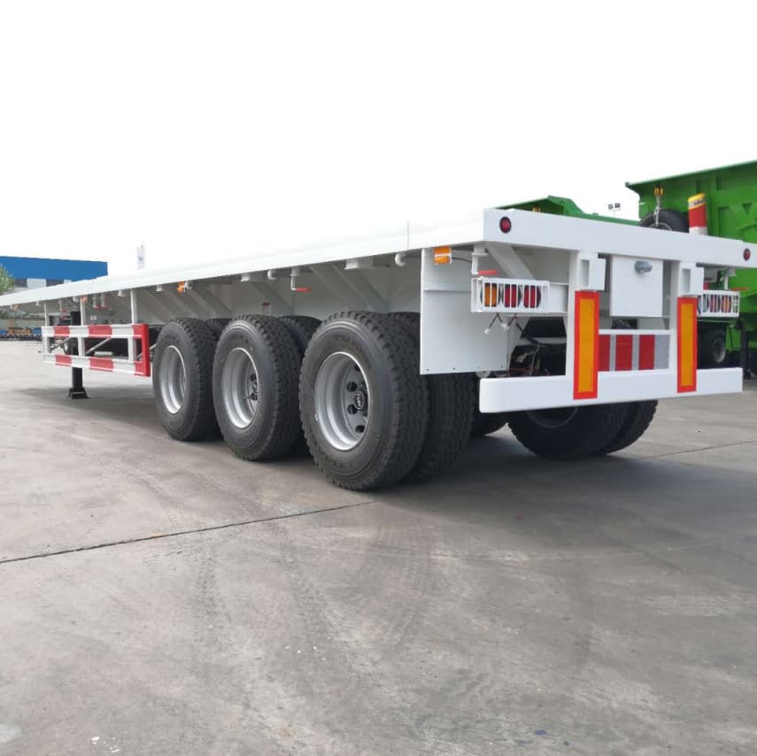 CIMC 3 Axles 40ft 40t مسطح مقطورة للجزائر