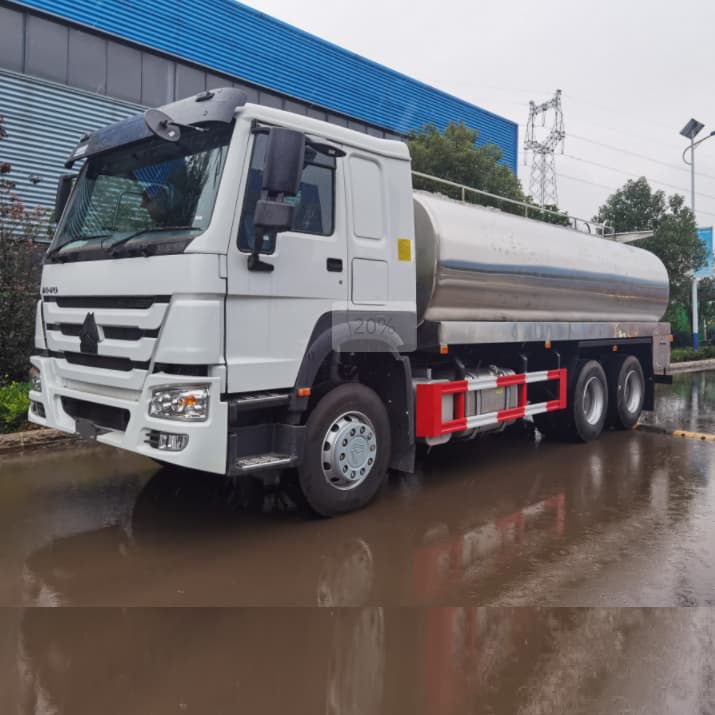 جديد Howo 380HP 20000 لتر 20CBM شاحنة خزان الفولاذ المقاوم للصدأ الحليب