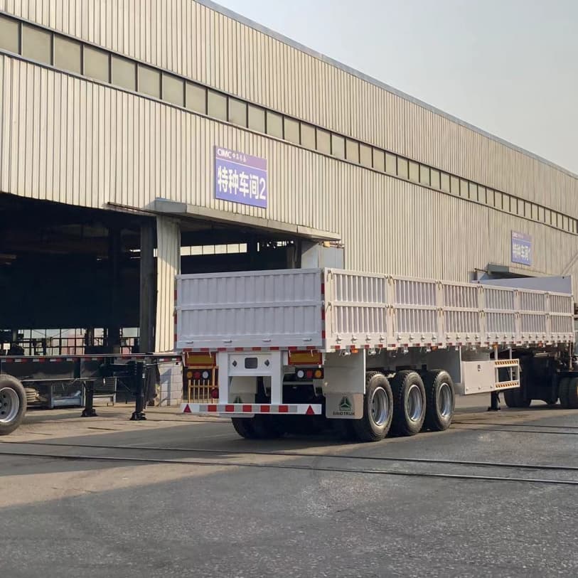 CIMC 3 محاور 60T نصف مقطورة ذات جدار جانبي