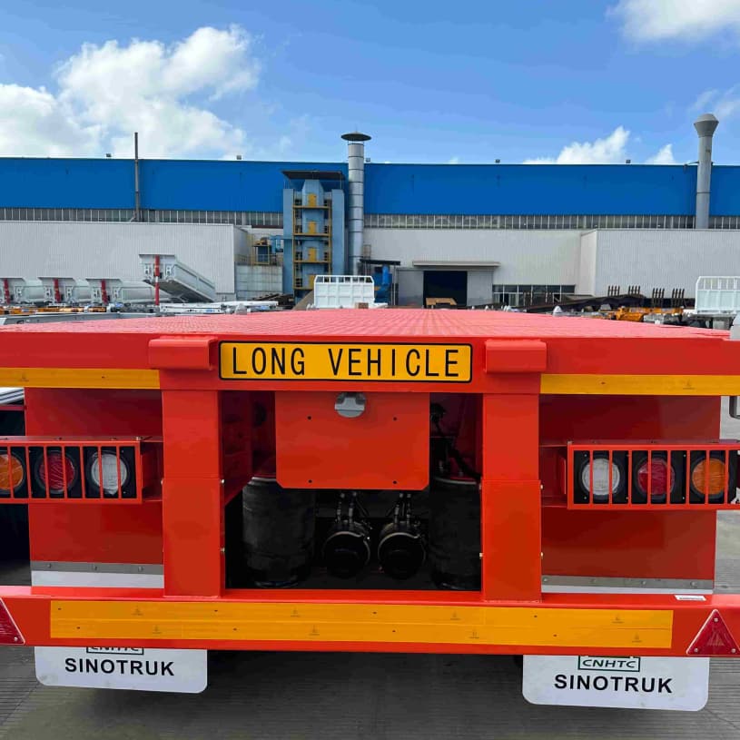 CIMC 3 محاور 60T مقطورة حاوية مسطحة