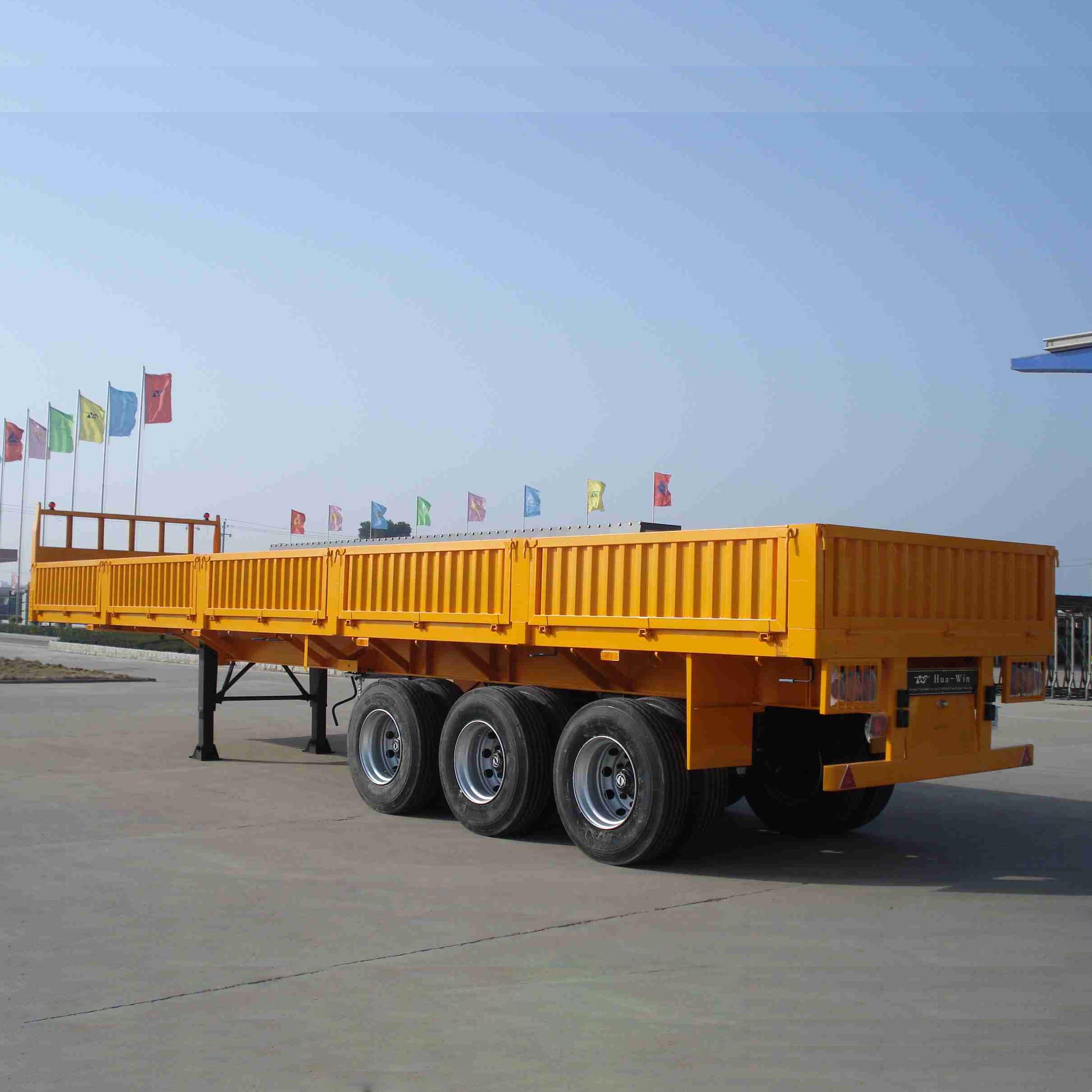 CIMC 3 محاور 40T نصف مقطورة ذات جدار جانبي