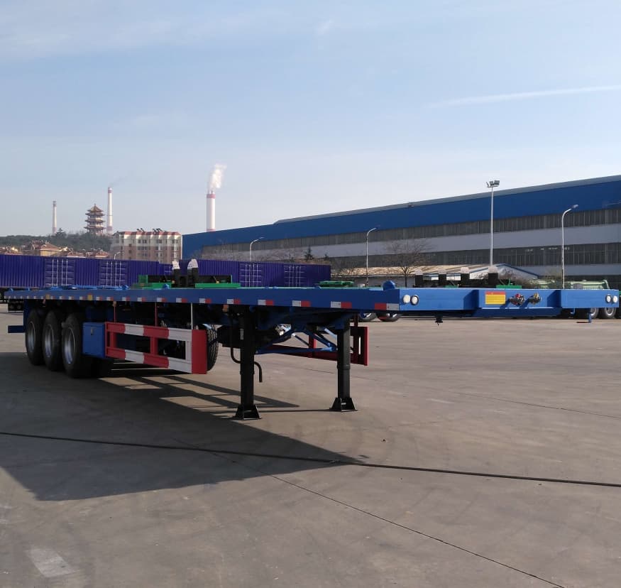 CIMC 3 محاور 60T مسطح الحاوية مقطورة 5 