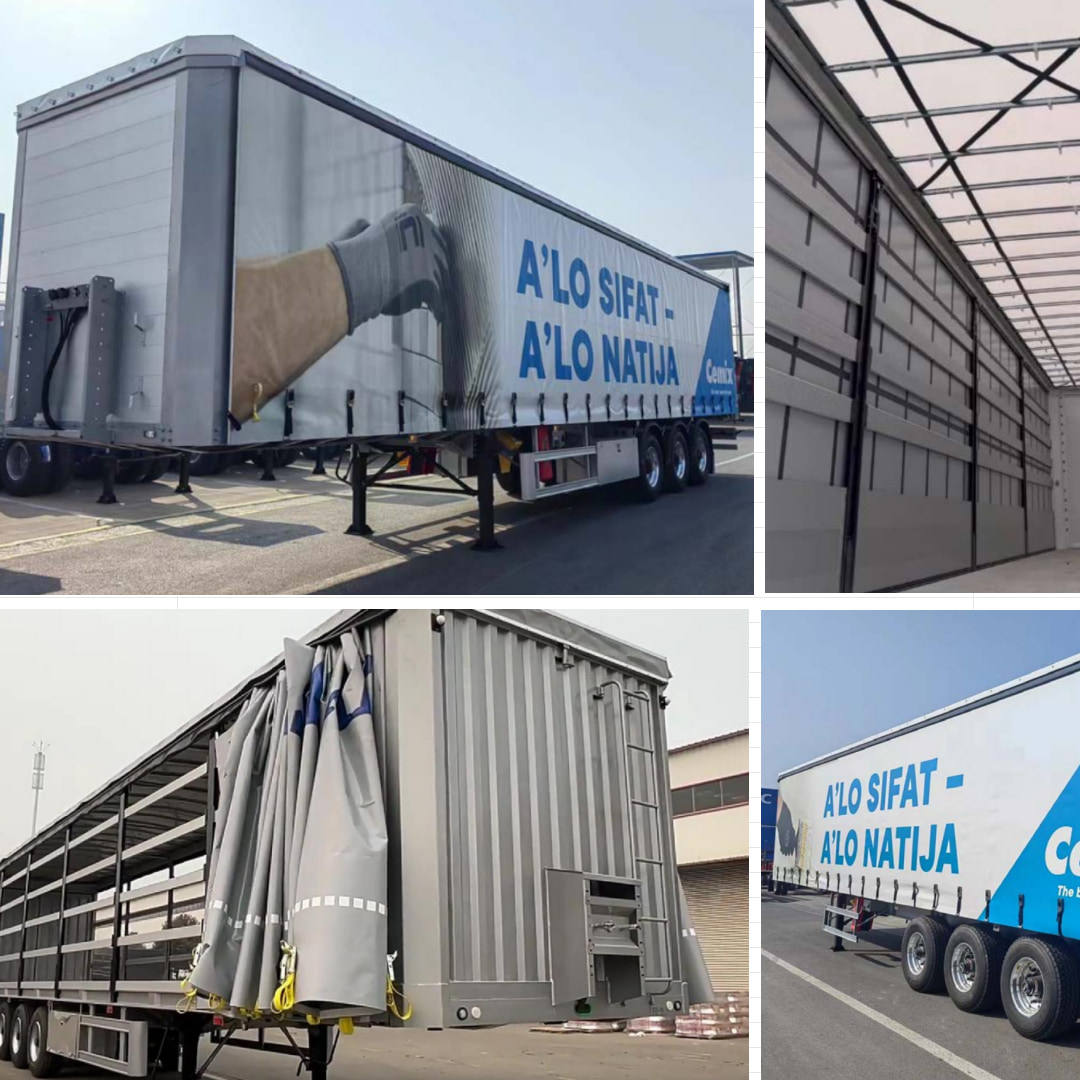 CIMC 3 Axles 20t 40ft الستار مقطورة للجزائر